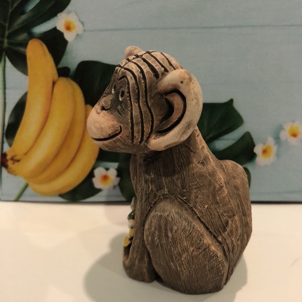 Rare Vintage Artesania Rinconada Retired Chimpanzee with Flowers Figurine - New - Picture 5 of 8